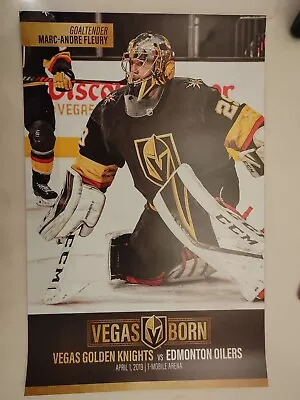 Vegas Golden Knights Poster Marc-Andre Fleury HOF • $15