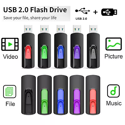 5/10 Pack USB 2.0 Pen Thumb Drive Memory Stick Flash Drive 2GB 4GB 8GB 16GB 32GB • $27.54