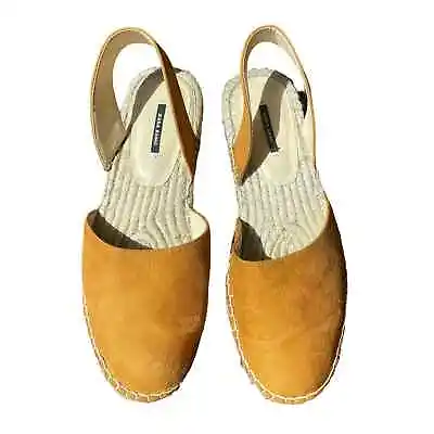 Zara Basic Collection Suede Camel Sling Back Contemporary Espadrilles Size 8 • $28