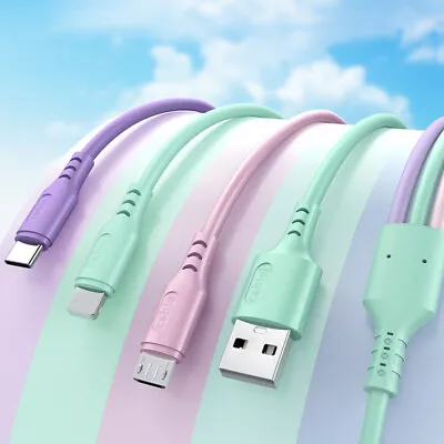 3 In 1 Soft Silicone Multi USB Charger Charging Cable Cord For TYPE C Android • $4.99