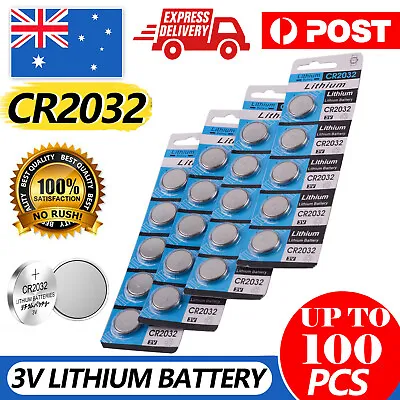 UP TO 100 Pcs CR2032 3V LITHIUM CELL Button BATTERY 2032 Batteries Car Key Toy • $5.99