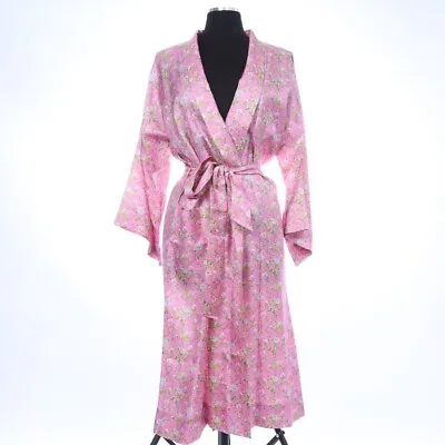 $13.50 • Buy NWT #1 MENSWEAR Jim Thompson 100% SILK Pink Spring Floral Dressing Gown Robe S