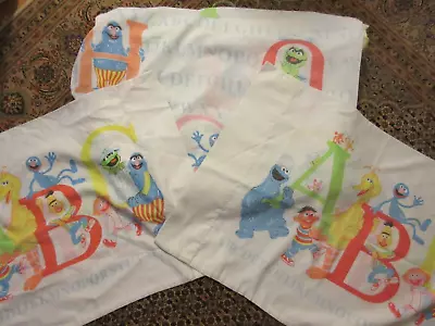 Vintage Sesame Street Muppets Alphabet ABCs Twin Fitted Sheet & 2 Pillowcases • $29.95