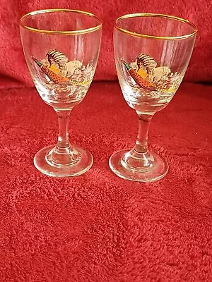 Set Of Two Hand-painted Peacock Wine Glasses • £9.99