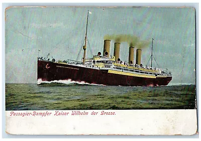 C1905 Passagier-Dampfer Kaiser Wilhelm Der Grosse Bremen Germany‎ Postcard • $14.98