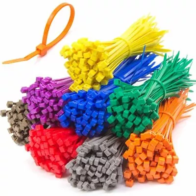 Nylon Plastic Cable Ties Zip Tie Wraps Coloured 100mm 200mm 300mm • £1.89