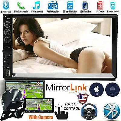 7 Inch Car Stereo Radio MP5 USB AUX HD Bluetooth Mirror Link Touch Screen Player • $50.40