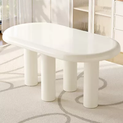 GUYII Cream White  Dining Table Oval Kitchen Table Large Size Dining Table • $435.60