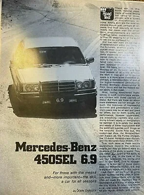 1977 Road Test Mercedes-Benz 450SEL 6.9 Illustrated • $19.99