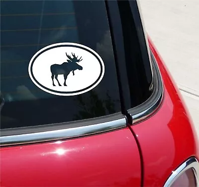 Euro Moose Lodge Hunt Graphic Decal Sticker Car Wall Oval NOT Two Colors • $3.06