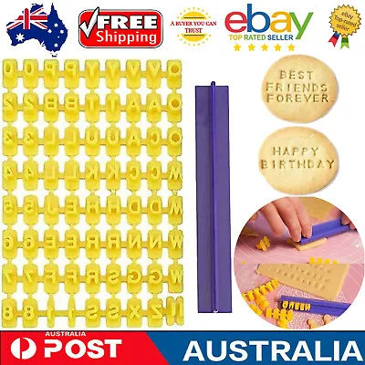 Alphabet Letter Cookie Cutter Fondant Cake Number Biscuit Stamp Embosser Mold AU • $11.99