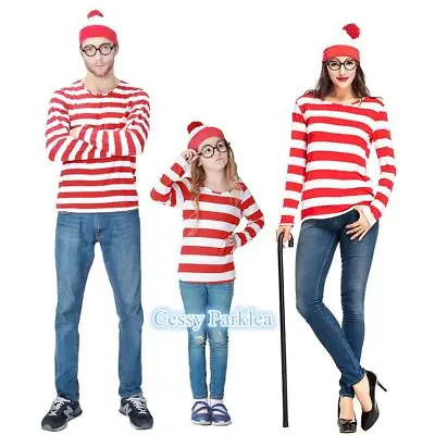 H-B1-2 Men's Women's Boy's Girl's Wheres Wally Family Book Week Costume Outfit • $21.95