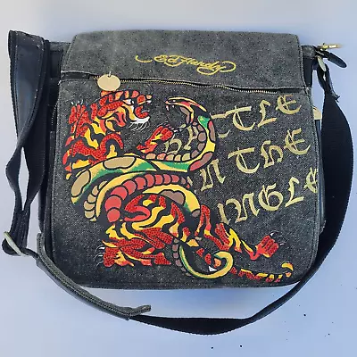 Vintage Ed Hardy Christion Audigier Tiger Snake 1971 Messenger Bag Jungle • $49.99