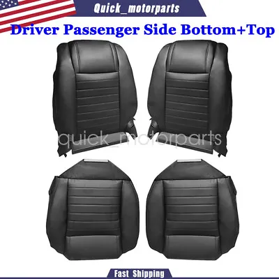 Front Both Side Bottom Top Back Leather Seat Cover Black For 07-09 Ford Mustang • $140.32