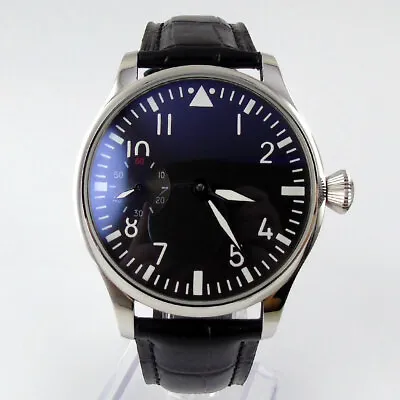 44mm Men's Pilot Watch Aviator Wristwatch 6497 Hand Winding Mechanical Movement • $48.99