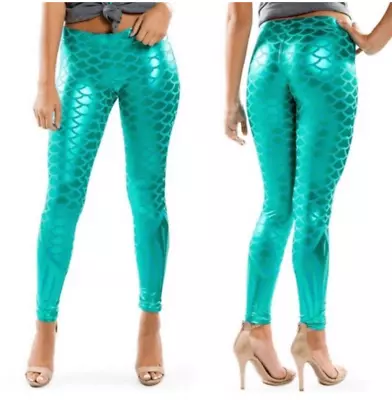 Tipsy Elves Green Metallic Mermaid Leggings Cosplay Funny Comical  Medium • $40