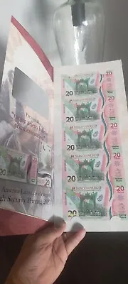 Folder Tira Billetes 20 Pesos UNC Bicentenario Independencia Nacional Mexico  • $45