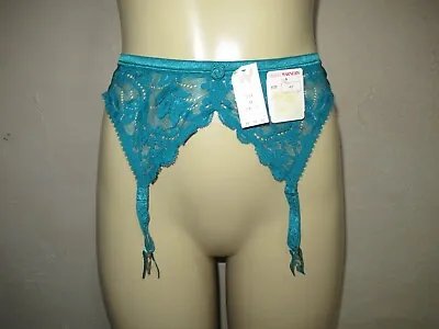 Vtg 1980s New WARNER OLGA Garter Belt Size M Satin Lace Emerald Green Made In UK • $24.99