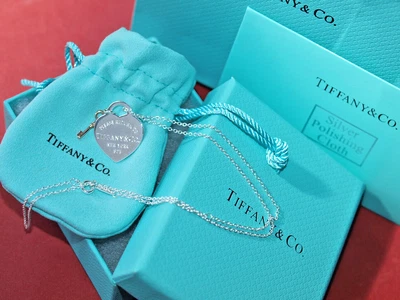 £160 • Buy Please Return To Tiffany™ Heart Tag Key Pendant Sterling Silver Rubedo® On Chain