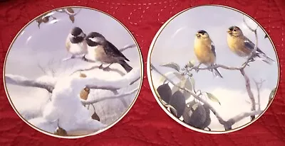 Vintage Birds Chickadee & Finch Mini Plates  Mario Fernandez  2 Plates 4.5  • $7.75