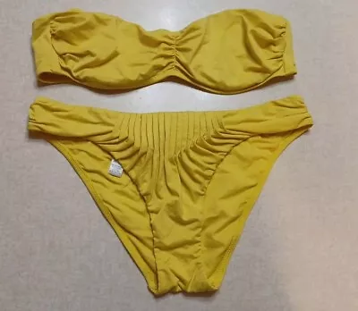 Anna Club La Perla Bikini Swim Set IT 44 US 8 Yellow Strapless Underwire • $80