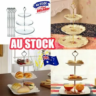 Cake Stand Fitting 3 Tier HEAVY GOLD CROWN Handle Hardware High Tea For Plates • $8.97