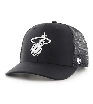 Miami Heat '47 Brand Black Trucker Snapback Adjustable Hat • $32.99