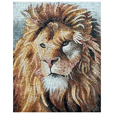 Portrait Of A Proud Lion Mosaic Wall Art • $360