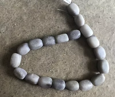 Frosted Matte Grape Chalcedony Pale Lilac Gray Chunky Gemstone Bead Strand Lot • $9.99