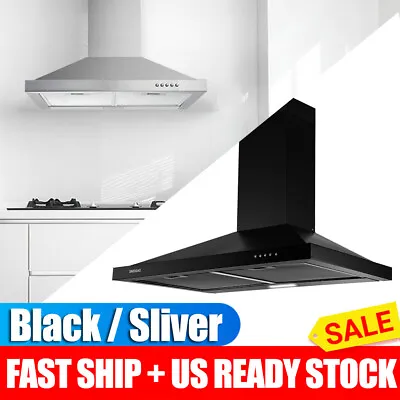 30inch Wall Mount Range Hood Stainless Steel Kitchen Cooking Vent 450CFM W/LED • $25.99