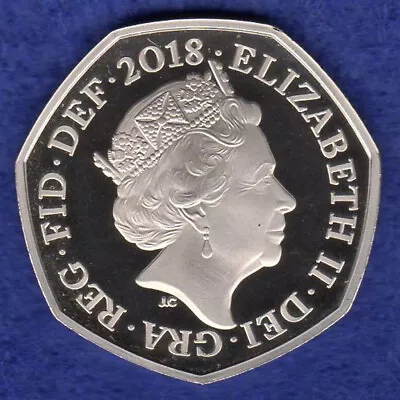 Great Britain 2018 Proof 50p 50 Pence Coin Shield Design (Ref. T6314) • £60