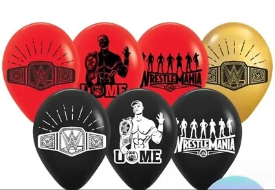 12  WWE Wrestling  Wrestlemania Balloons Birthday Party Decorations X7 Pcs  • $4.41