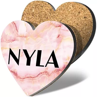 1 Heart Coaster Name Nyla Letter Lettering • £3.99