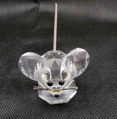 Swarovski Crystal Mouse Figurine Wire Tail And Whiskers Black Eyes Nose Medium  • $39.99