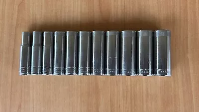 Vintage Craftsman Series -V- Metric Deep Socket Set.  6 Point 3/8”dr Made InUSA • $80