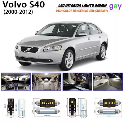 Lights White LED Interior Light Kit For Volvo S40 2000-2012 Bulbs Replacement • $22.26