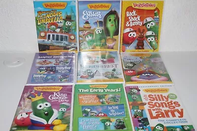 Veggie Tales DVD Set Lot Bundle 9 Children's Kids Bible Christian Cartoon Show • $35