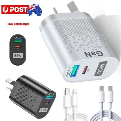 65W GaN Charger Type C PD USB QC3.0 Fast Charging Wall Adapter For Mobile Tablet • $15.62