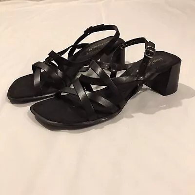 Enzo Angiolini 6.5 Strappy Low Block Heel Square Toe Sandals Leather Majesty • $24.99