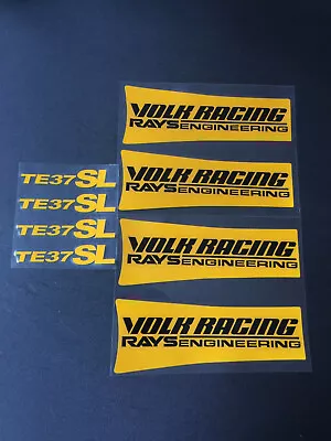 JDM Reflective VOLK Racing TE37SL Wheel Sticker Decals Yellow Letter Drift • $16.50