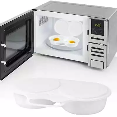 Microwave Egg Poacher Diy Egg Cooker 2 Eggs Capacity Steamer Home Breakfast Home • $6.99