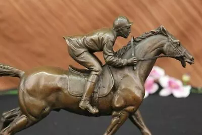 Original Milo Signed Bronze Sculpture Statue Of Jockey& Race Horse Office Trophy • $349