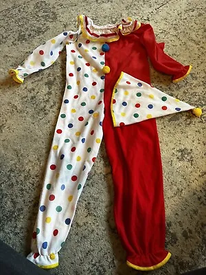 $19.99 • Buy Vintage Kid Clown Costume W Hat Size 7 Candlesticks Brand Pennywise Halloween