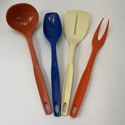 Foley Kitchen Utensils Spatula Spoon Fork Ladle Vintage Set Of 4 Lot Plastic • $48.97