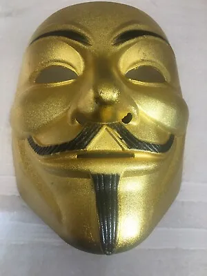 Gold Version V For Vendetta Mask Anonymous Guy Fawkes Mask • $16.99