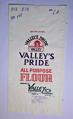 $20 • Buy X LARGE Vintage Paper Sack Bag - VALLEY'S PRIDE FLOUR, NORFOLK, VA 2008