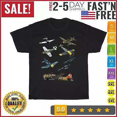 WW2 Planes Warbirds P51 Mustang Spitfire Messerschmitt Vintage T Shirt Men Women • $10.99