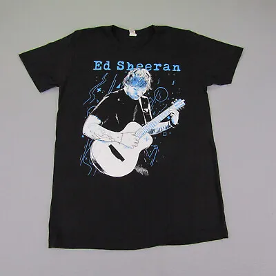 Ed Sheeran Shirt Mens Medium Black Divide Album Cover Graphic Concert Guitar Tee • $11.98