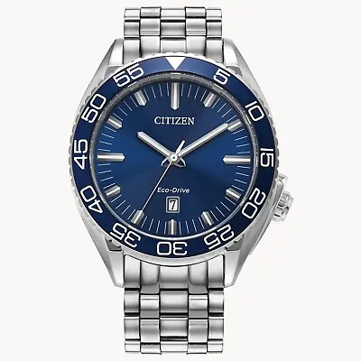 Citizen Eco-Drive Men's Carson Silver Stainless Steel Watch 42MM AW1770-53L • $193.99