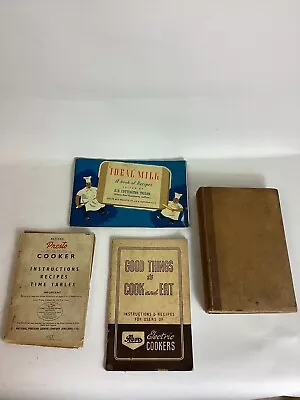 Vintage Bundle Of Cookery Book & Booklets Ideal Milk Presto Cooker Radiation • £15